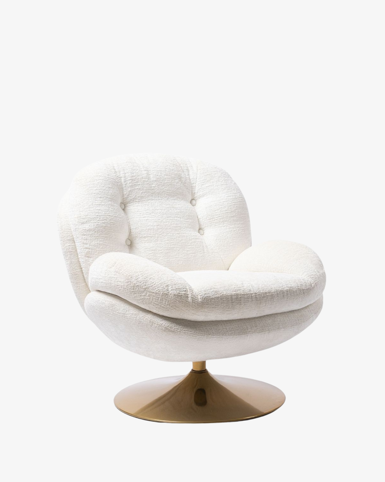 Fauteuil Memento Blanc, Pied Gold - Athezza