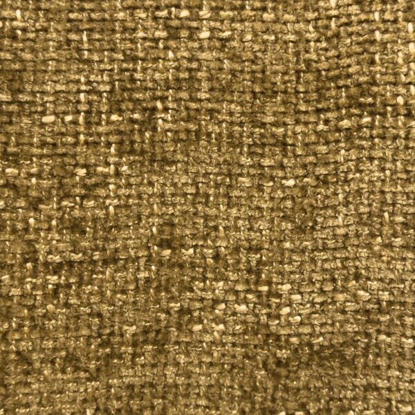 Gros plan sur un tissu chenille tissé, au toucher doux et à la texture résistante, de couleur Kaki